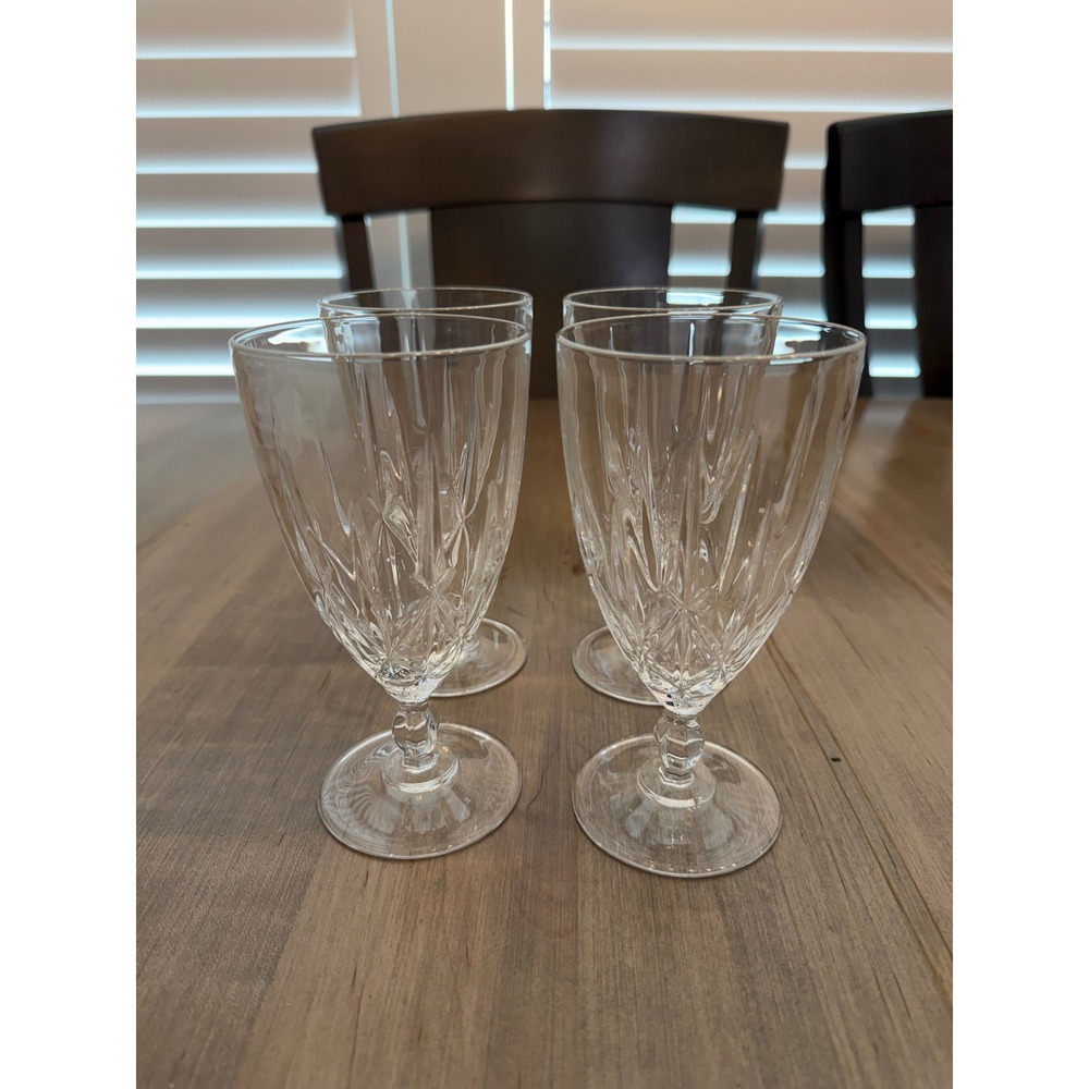 Marquis by Waterford Sparkle Iced Beverage Glass Set of 4 Clear Crystal Footed